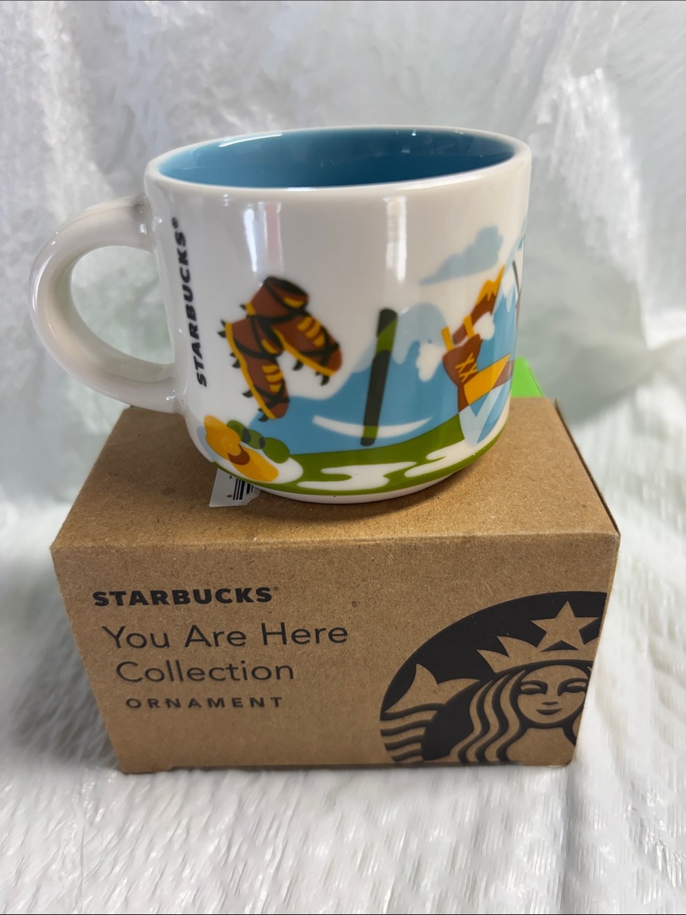 Starbucks Austria & Germany Espresso Mugs - Blue Interior & Orange Interior - Picture 3 of 10